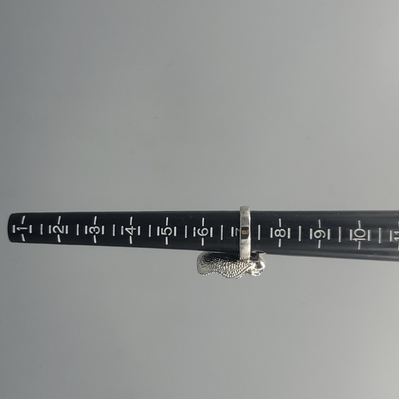 Abstract Silvertone Rhinestone Cocktail Ring - Picture 12 of 12